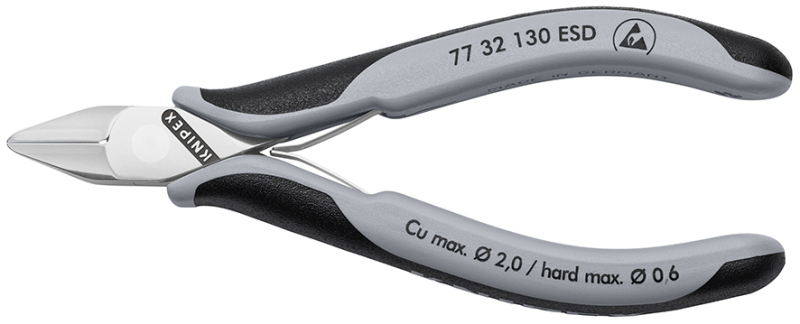 Knipex 77 32 130 ESD Elektronica Zijsnijtang - 130mm - Detailed view of the product