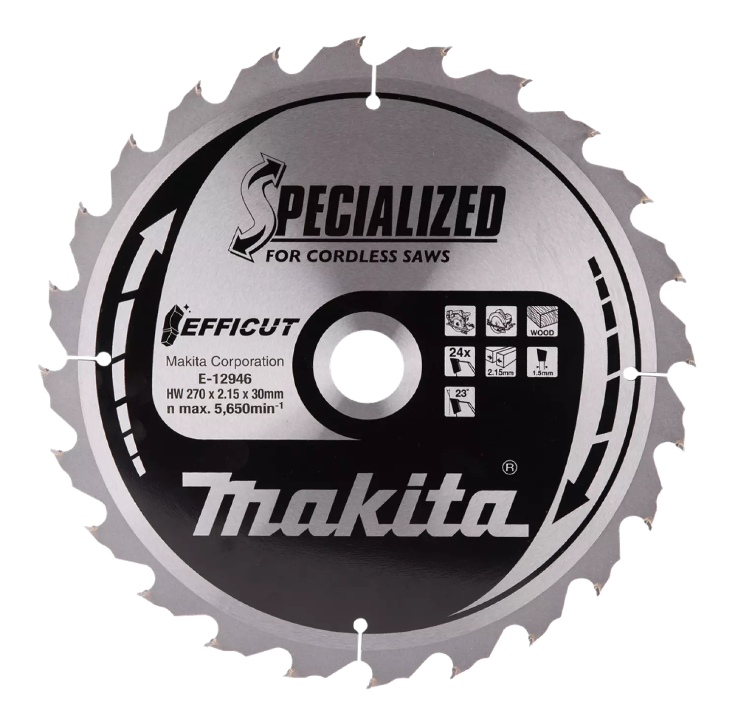 Makita E-12930 Efficut Cirkelzaagblad Hout - 270x30x2,15mm 24T thumbnail 2