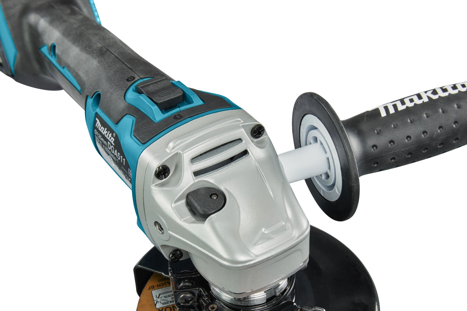 Makita DGA511ZJ 18V Li-Ion Accu Haakse Slijper Body In Mbox - 125mm - Koolborstelloos thumbnail 4