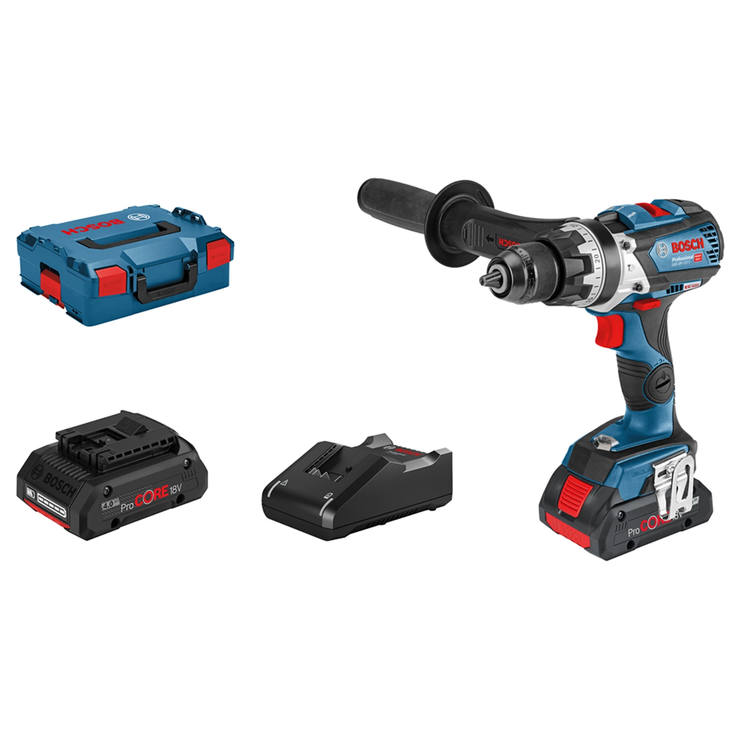 Bosch GSB 18V-110 C 18V Li-Ion Accu Klopboor- /schroefmachine Set (2x 4.0Ah Accu) In L-Boxx - 110Nm - Koolborstelloos