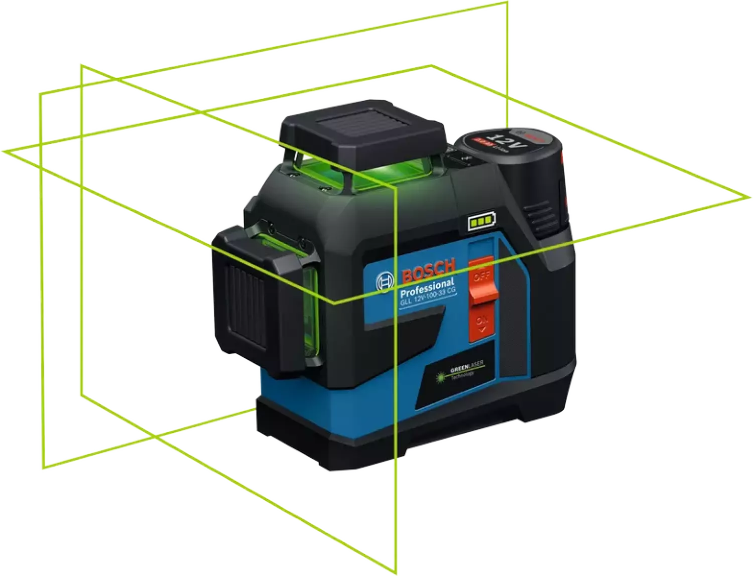 Bosch GLL 12V-100-33 CG 12V Accu Lijnlaser Set (1x 2.0Ah) In L-Boxx thumbnail 2