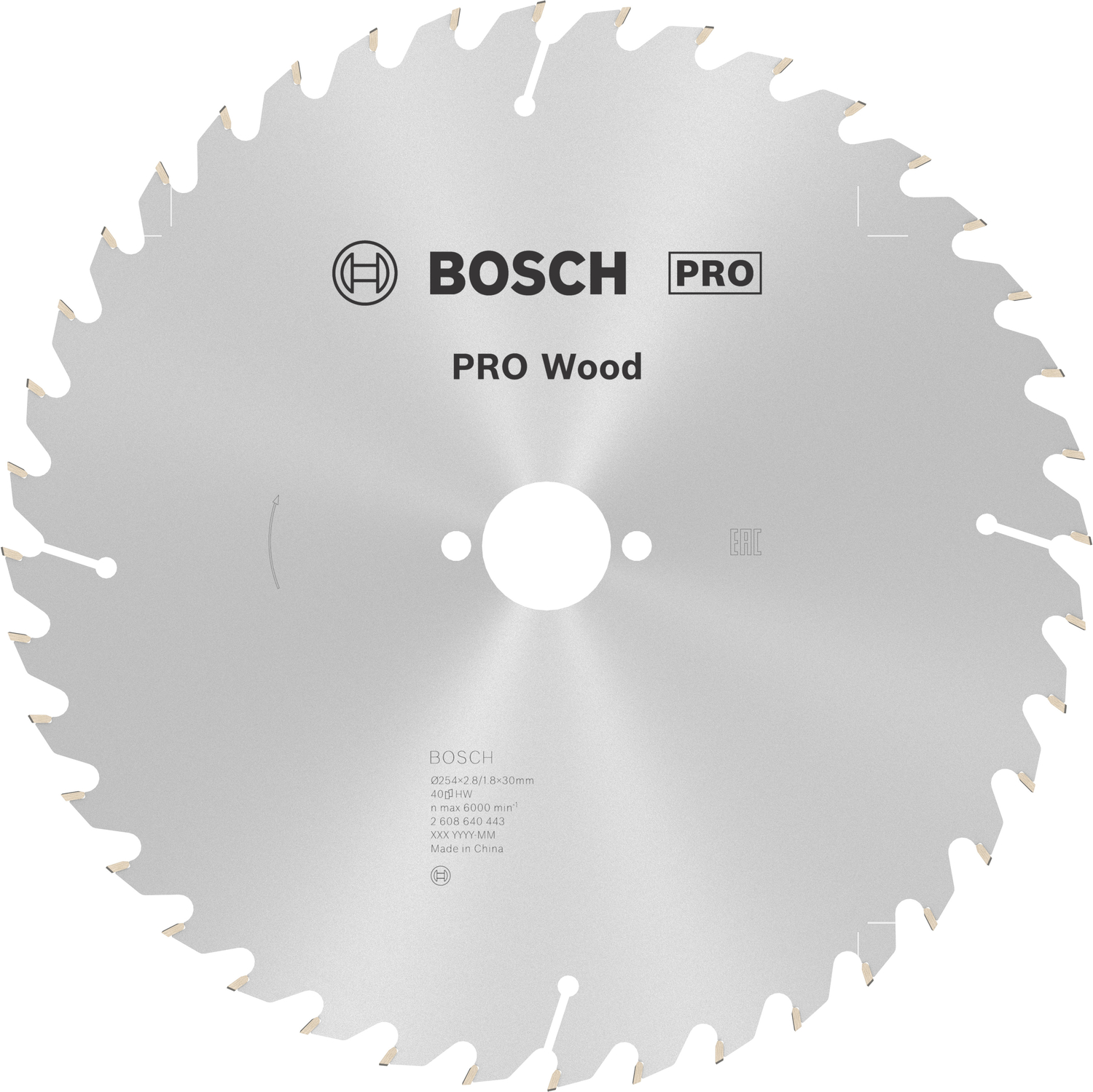 Bosch 2608640443 Pro Wood Cirkelzaagblad - 254 X 30 X 40T - Hout