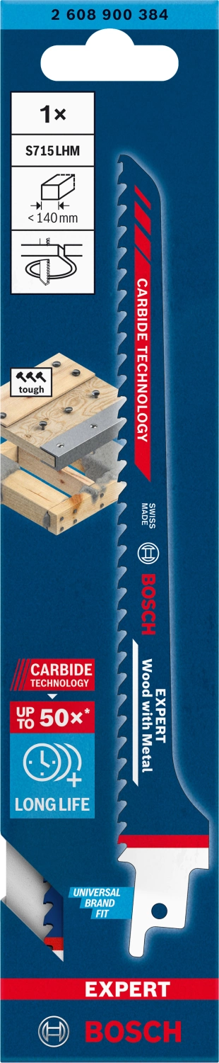 Bosch EXPERT S715LHM Reciprozaagblad - 140mm - Hout/metaal thumbnail 2