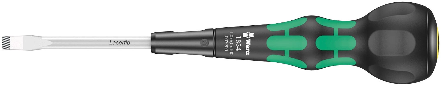 Wera 05007900001 1834 Kraftform Ball-Grip Sleufschroevendraaier Werkplaatskling - 1.0 X 6.0 X 150mm