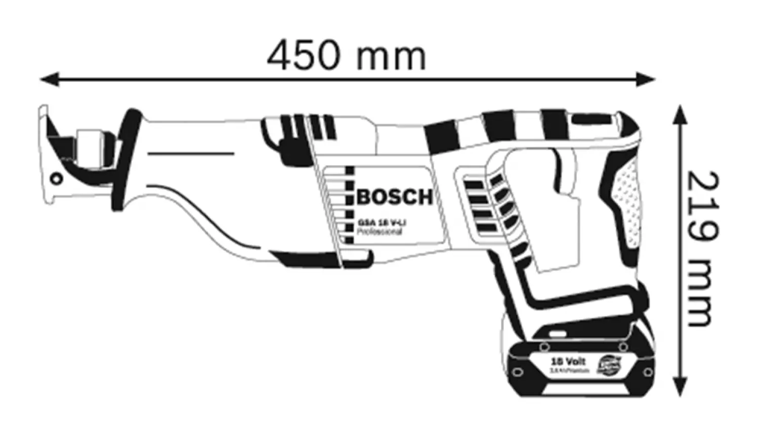 Bosch GSA 18 V-LI SOLO 18V Li-Ion Accu Reciprozaag Body In L-Boxx - Snelwissel - Variabel thumbnail 3