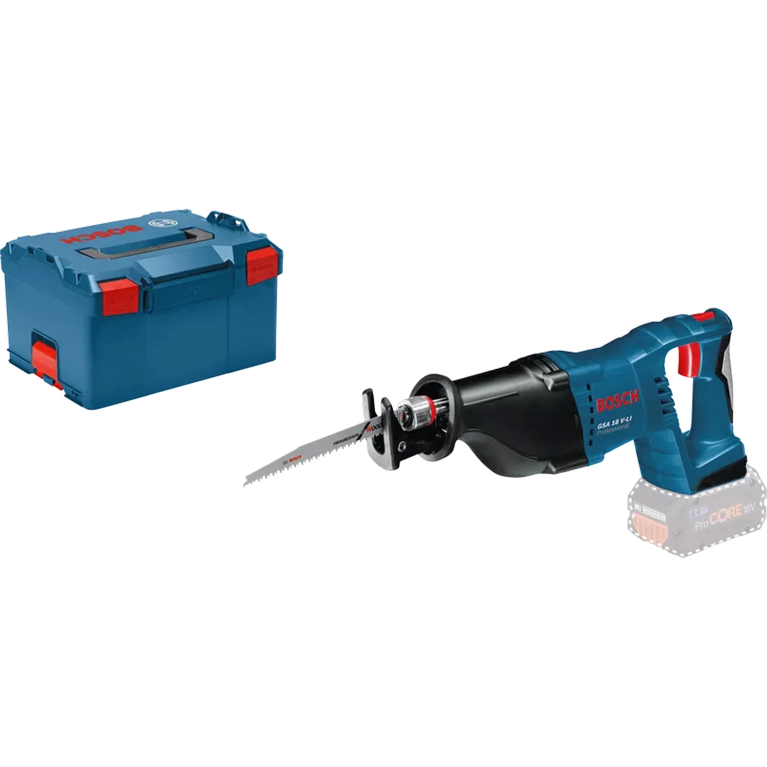 Bosch GSA 18 V-LI SOLO 18V Li-Ion Accu Reciprozaag Body In L-Boxx - Snelwissel - Variabel