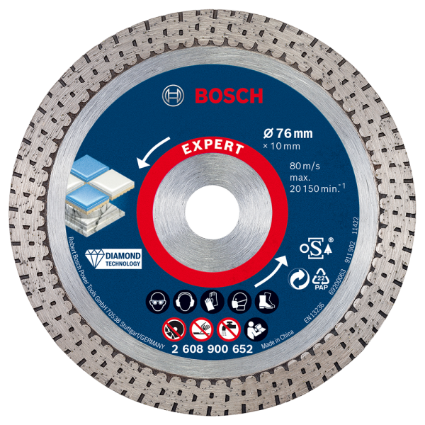 Bosch 2608900652 EXPERT Diamantdoorslijpschijf HardCeramic 76 X 1,9 X 10 Mm