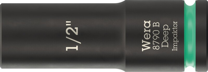 Wera 05005568001 8790 B Impaktor Deep Lange Krachtdop - 1/2"- Zeskant - 63 Mm