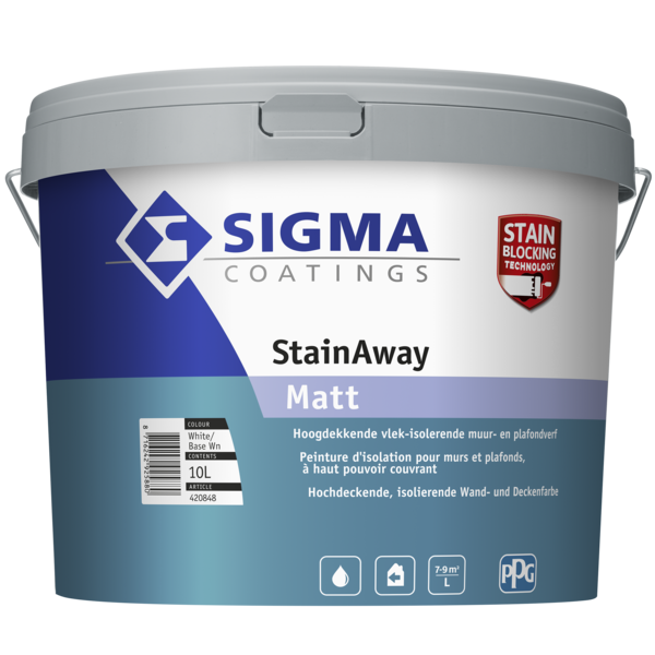 sigma stainaway matt lichte kleur 10 ltr