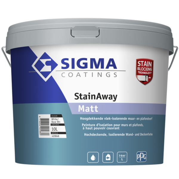 sigma stainaway matt lichte kleur 10 ltr