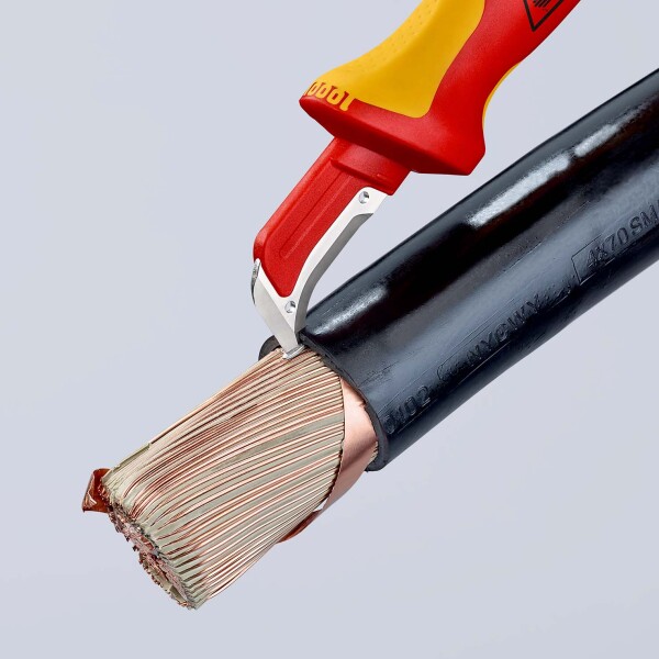 Knipex 98 55 Kabelmes VDE - 180mm - Incl. Glijschoen - Detailed view of the product