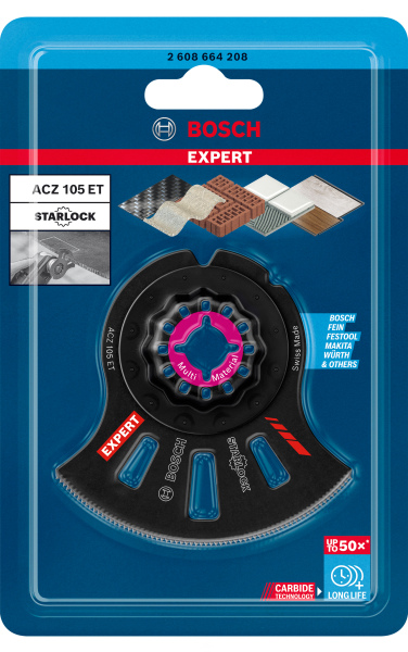 Bosch 2608664208 EXPERT Starlock Carbide Segmentzaagblad ACZ105ET - Multi Materiaal - Detailed view of the product
