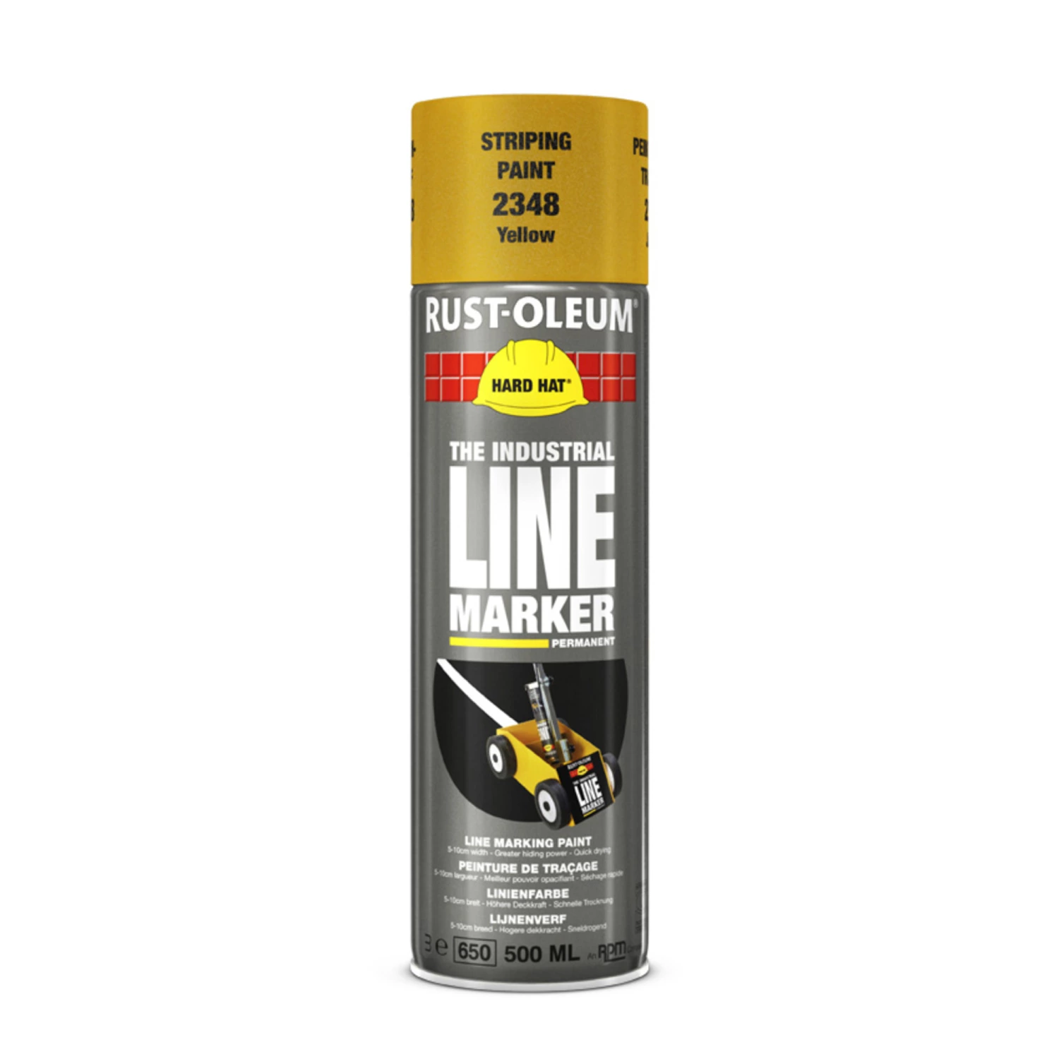 Rust-Oleum 2348 Hard Hat Lijnenverf Spuitbus - Geel - 0,5L