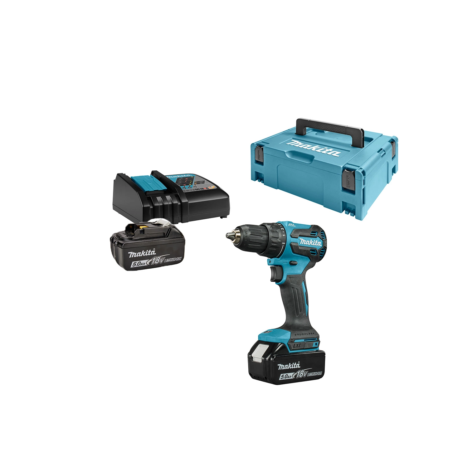 Makita DDF490RTJ 18V Li-ion Accu Boor-/schroefmachine Set (2x 5.0Ah) In Mbox