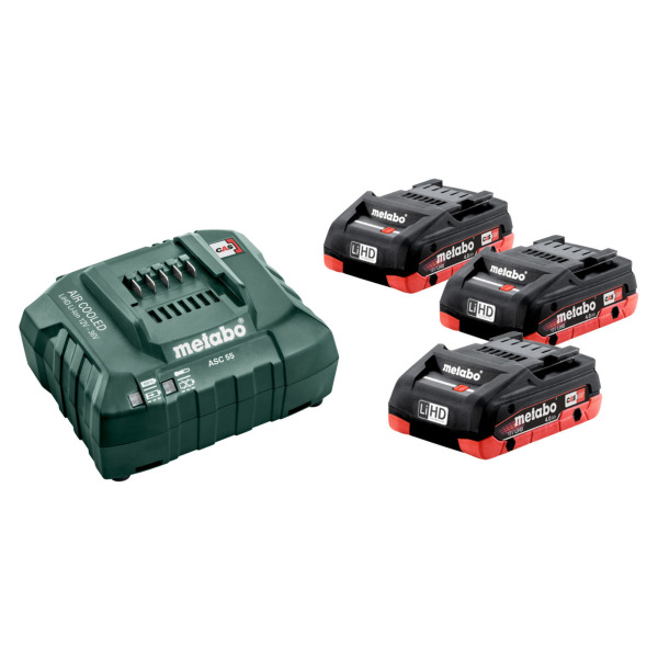 Metabo 685132000 18V LiHD Accu Starterset (3x 4.0Ah) + Lader EAN: 4007430334268