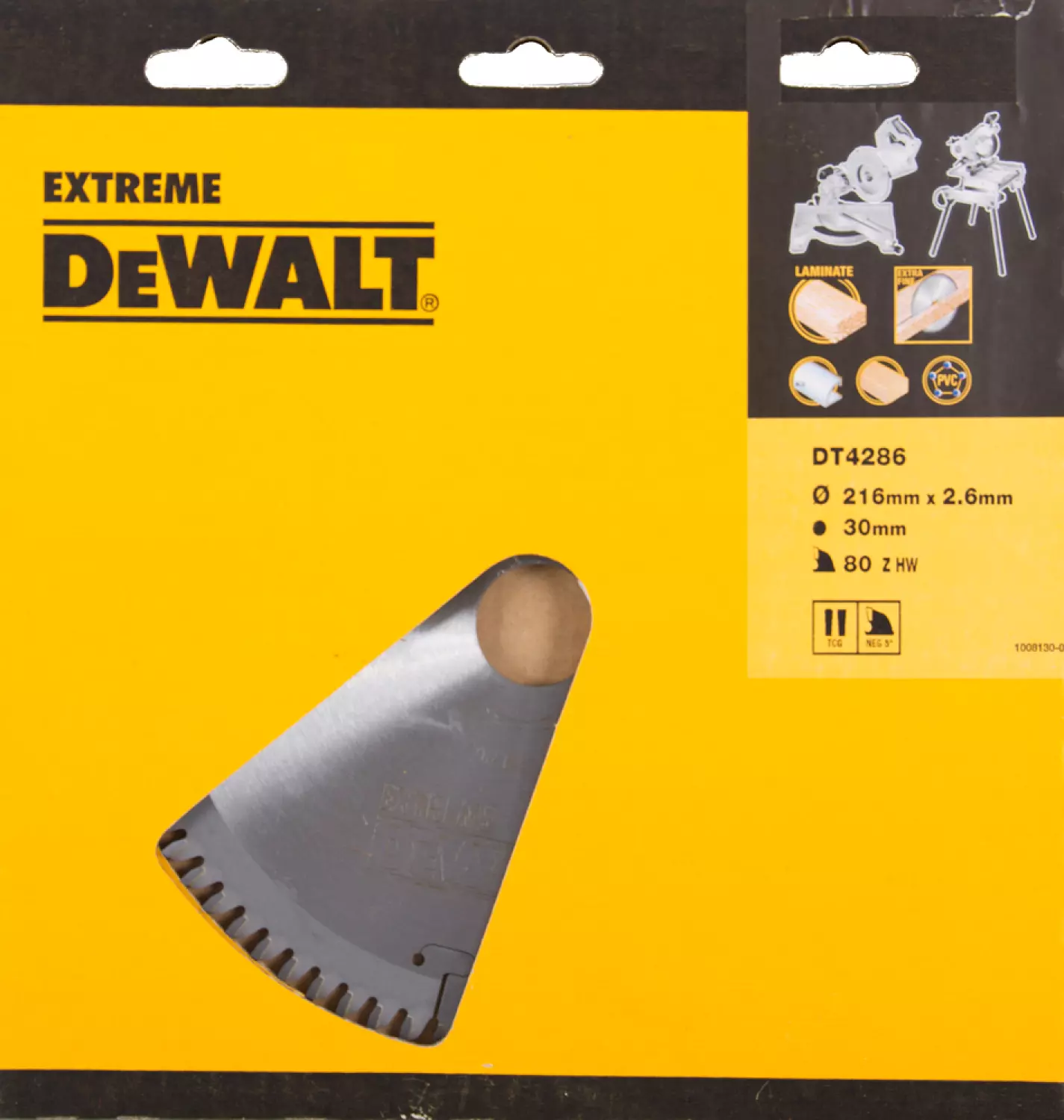 DeWALT DT4286 Extreme Cirkelzaagblad - 216 X 30 X 80T - Hout / Laminaat / MDF/ Aluminium thumbnail 3