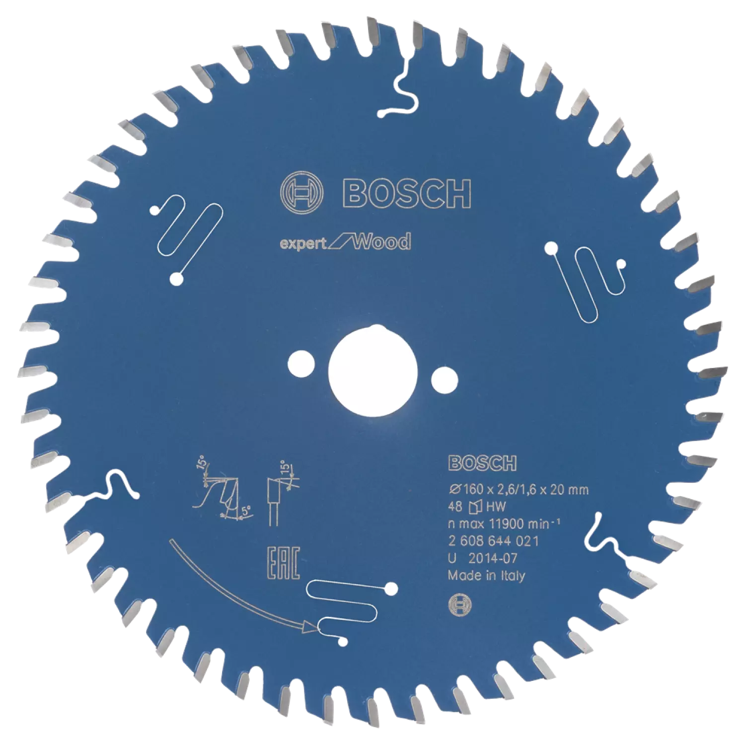 Bosch 2608644021 Expert Cirkelzaagblad - 160 X 20 X 48T - Hout - Carbide