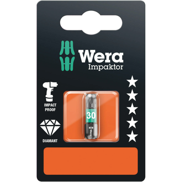 Wera 05073926001 1/4"Torx Impaktor Diamant Bit - T30 X 25mm