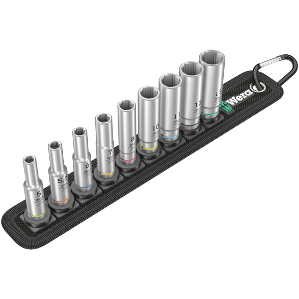 Wera 5004525001 Belt A Deep 1 9-delige Doppenset Incl. Houder - 1/4"