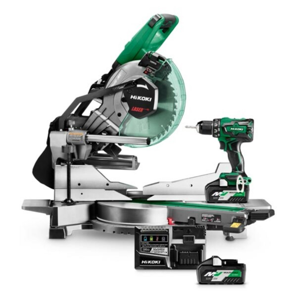 HiKOKI C3610DRAW4PZ 36V Li-Ion Multivolt Accu Afkortzaag&Boor-/schroefmachine Combiset (3x 4,0/8,0Ah Accu) In HSC - Koolborstelloos