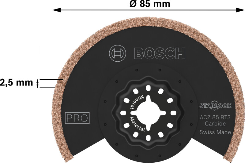 Bosch 2608669120 PRO / ACZ 85 RT3 Segmentzaagblad - 85mm - Detailed view of the product
