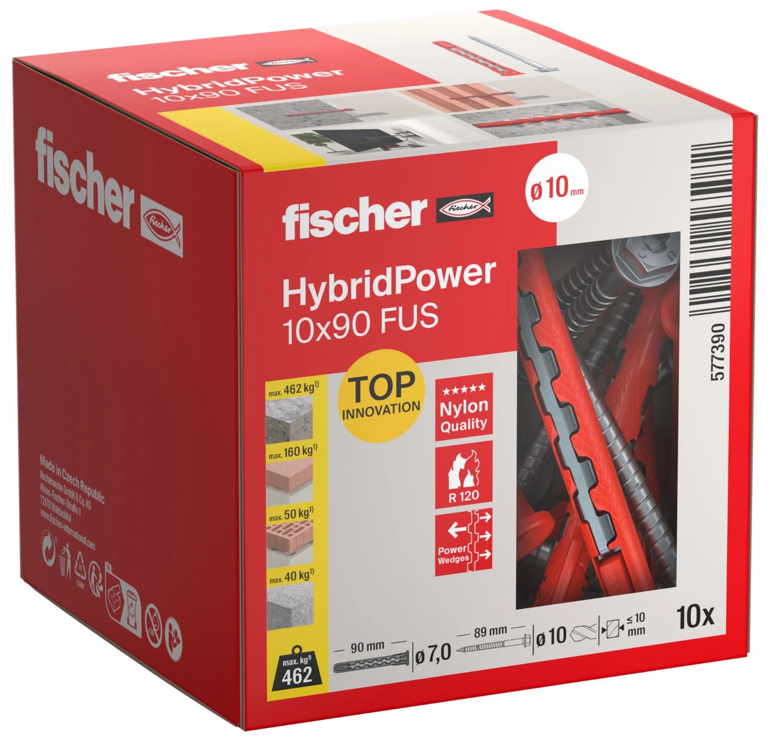 Fischer 577390 Nylon Plug HybridPower 10 X 90 FUS Met Schroef (10st) thumbnail 3