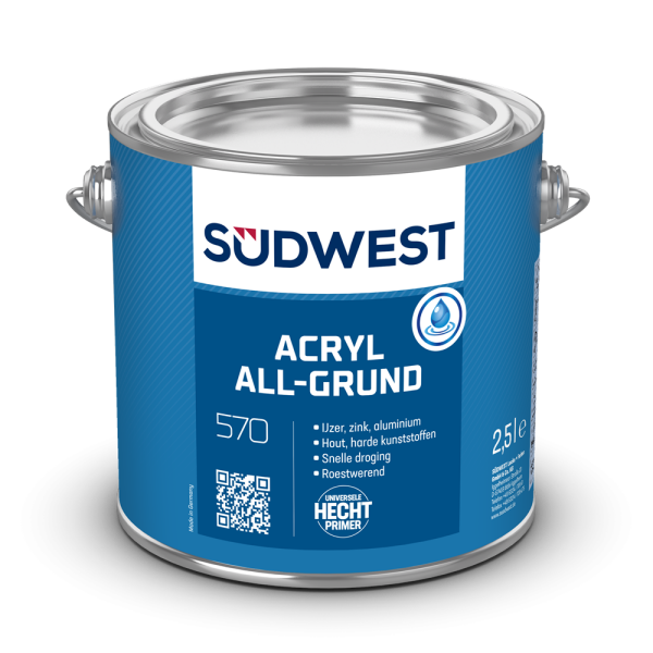 Südwest Acryl Allgrund U51 - Ral 9005 Zwart - 0,75L - Detailed view of the product