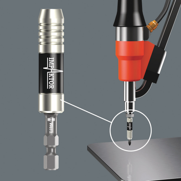 Wera 05057675001 Impaktor Bithouder Met Springveer En Magneet - 1/4"X 75mm - Detailed view of the product