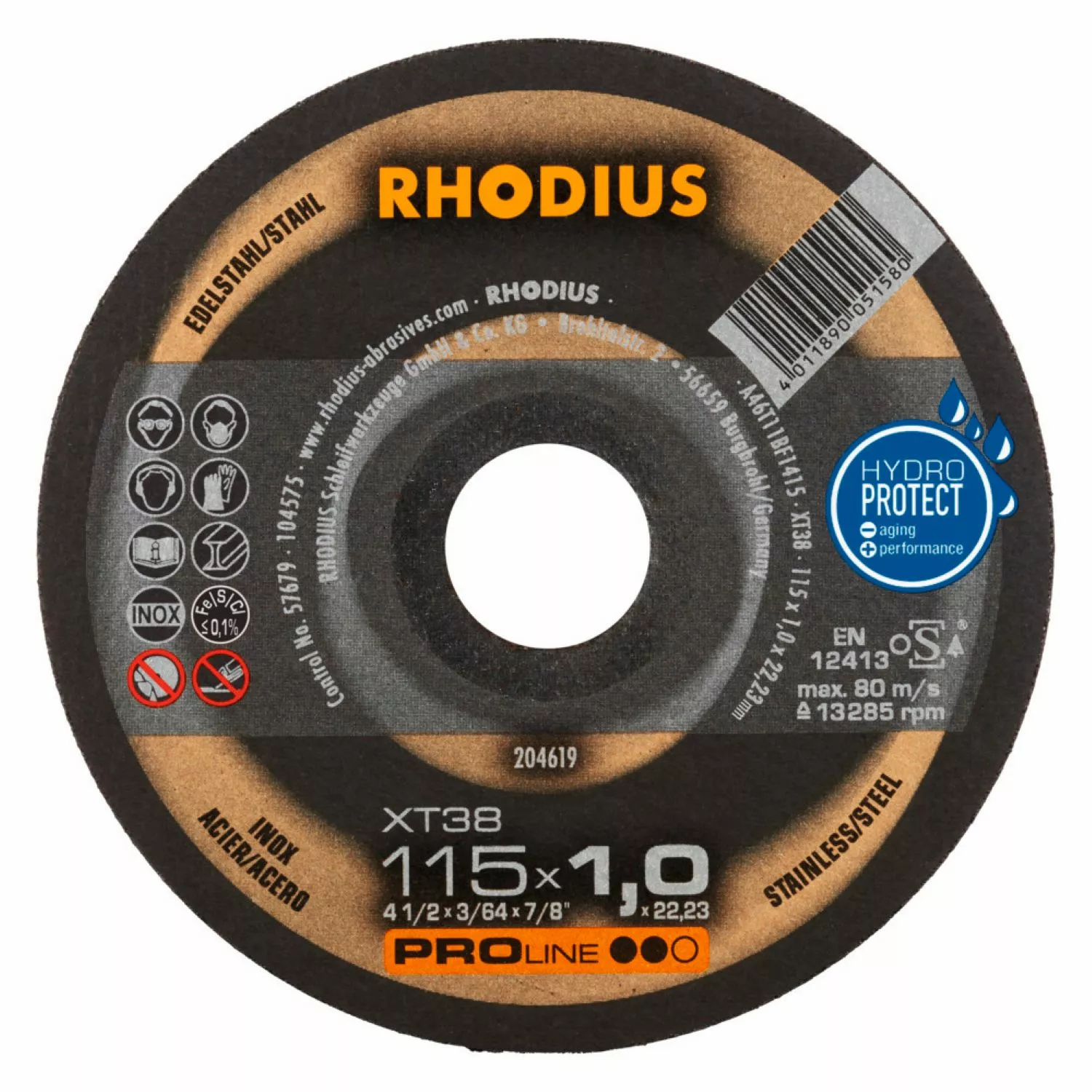Rhodius 210747 XT38 Pack PROline Ll Doorslijpschijf Extra Dun 125x1,0x22,23 (10 St) thumbnail 2
