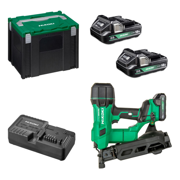 HiKOKI NV1845DAWXZ 18V Li-ion Accu Trommelspijkerapparaat Set (2x 2,0Ah Accu) In HSC IV - 22-45mm