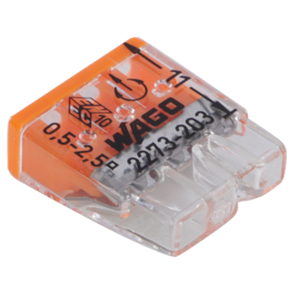 Wago 2273-203 Lasklem 3-polig - Transparant/oranje (30 st) - Detailed view of the product