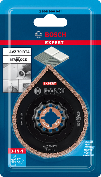 Bosch 2608900041 EXPERT Starlock Carbide 3 Max Grout&Abrasive AVZ70RT4 - Detailed view of the product
