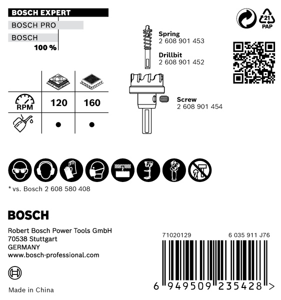 Bosch 2608901449 EXPERT Sheet Metaal Gatzaag - 100mm - Detailed view of the product