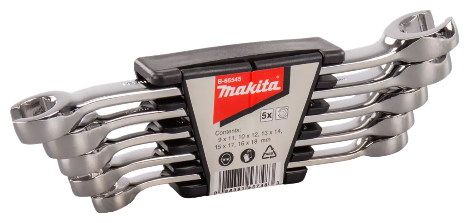 Makita B-65545 5-delige Ringsleutelset Open - 9-18mm thumbnail 2