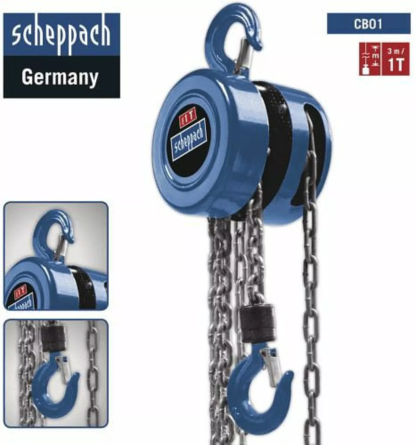 Scheppach CB01 Katrol Kettingtakel - 1000kg thumbnail 2