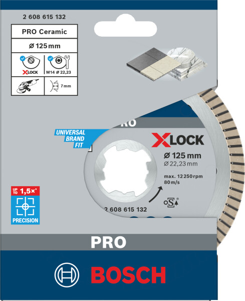 Bosch 2608615132 X-Lock Diamantschijf Best For Ceramic Extraclean Turbo - 125mm - Detailed view of the product