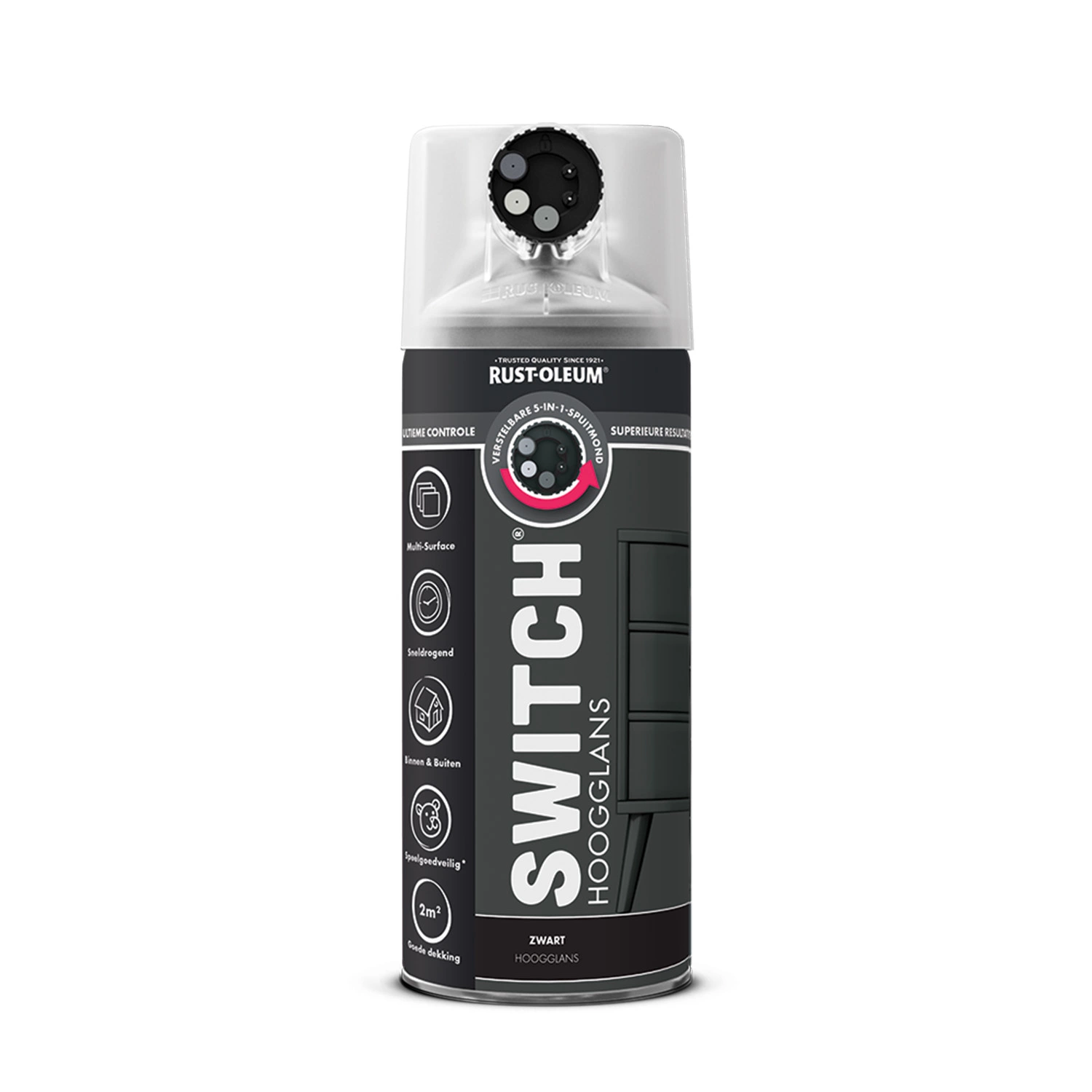 Rust-Oleum Switch Spuitlak - Hoogglans Zwart - 400ml