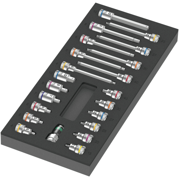 Wera 05150113001 9723 22-delige Zyklop B Bit- En Doppenset In Schuimstof Inleg - 3/8"