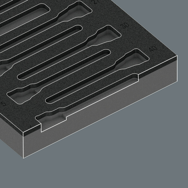 Wera 05150113001 9723 22-delige Zyklop B Bit- En Doppenset In Schuimstof Inleg - 3/8" - Detailed view of the product