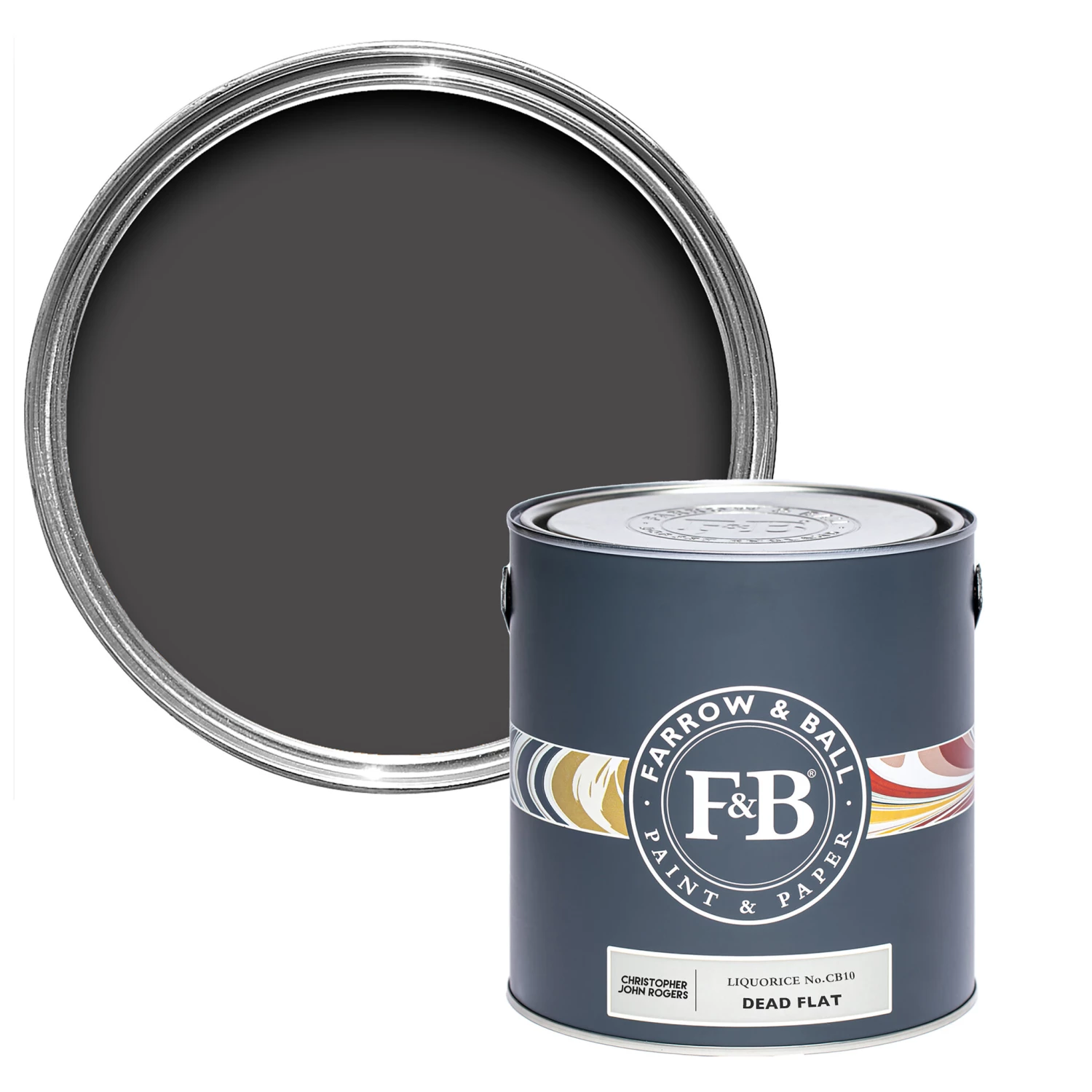 Farrow&Ball Flat Eggshell Liquorice No.CB10 - 2,5L