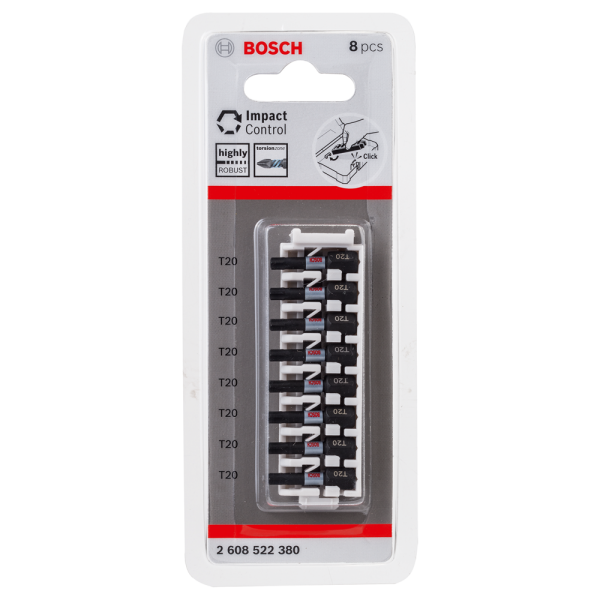 Bosch 2608522380 8-delige Schroefbitset - T20 - 25mm EAN: 3165140912150