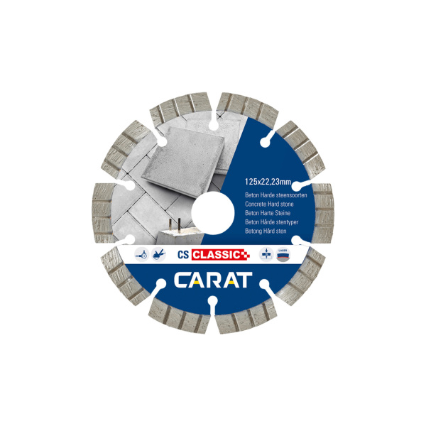 Carat CSC1253A25 3-pack Diamantzaagbladen Voor Beton - 125 X 22,23mm - CS Classic - Detailed view of the product
