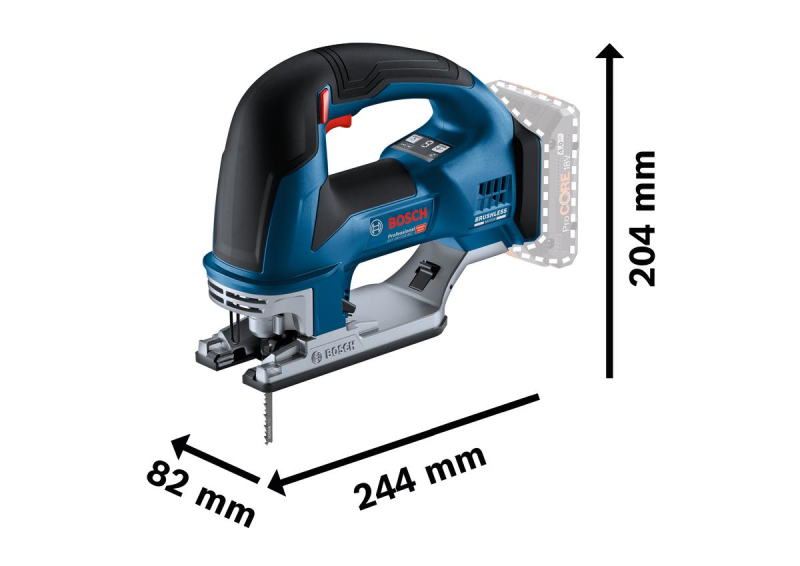 Bosch GST 18V-155 BC 18V Li-ion Accu Decoupeerzaag Set (2x 4.0Ah) In L-Boxx - 3800 Tpm - Detailed view of the product