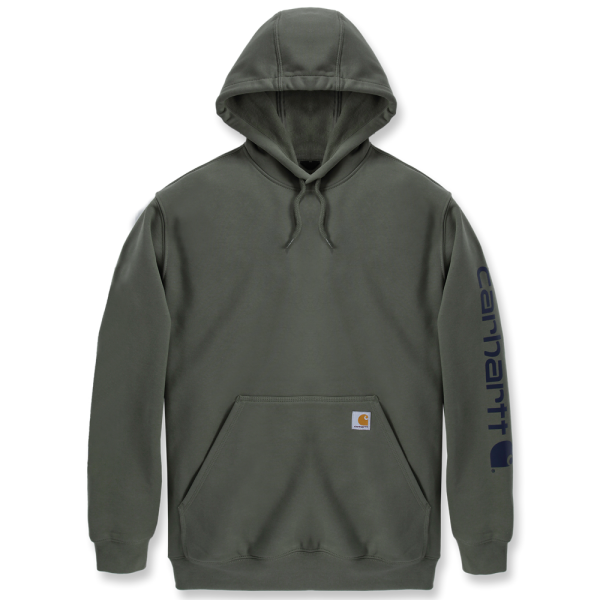 Carhartt Sleeve Logo Hooded Sweatshirt Dusty Olive - XL