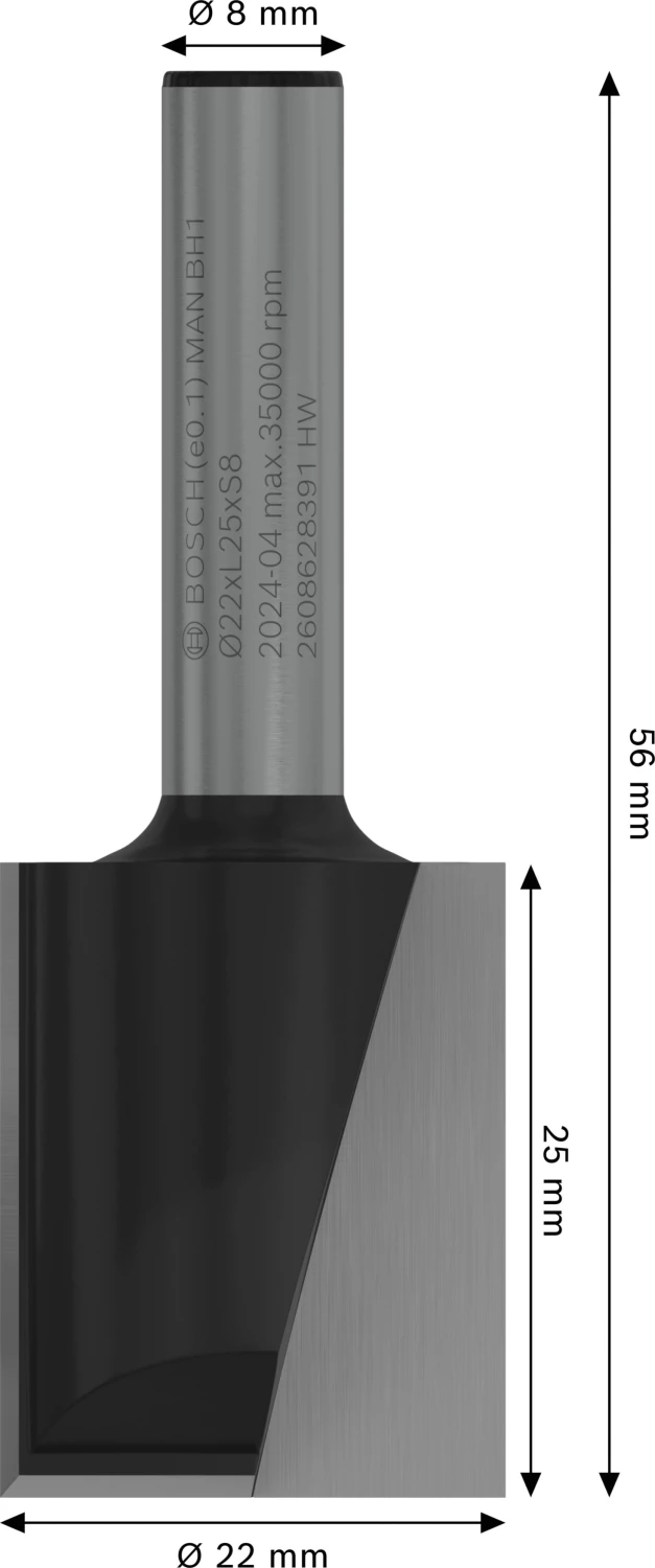 Bosch 2608628391 Vingerfrees - 2 Snijvlakken - Hardmetaal - 22x25mm thumbnail 4