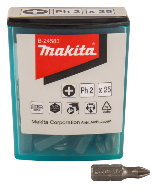 Makita B-24583 Schroefbit PH2x25mm 25 Stuks EAN: 88381409018