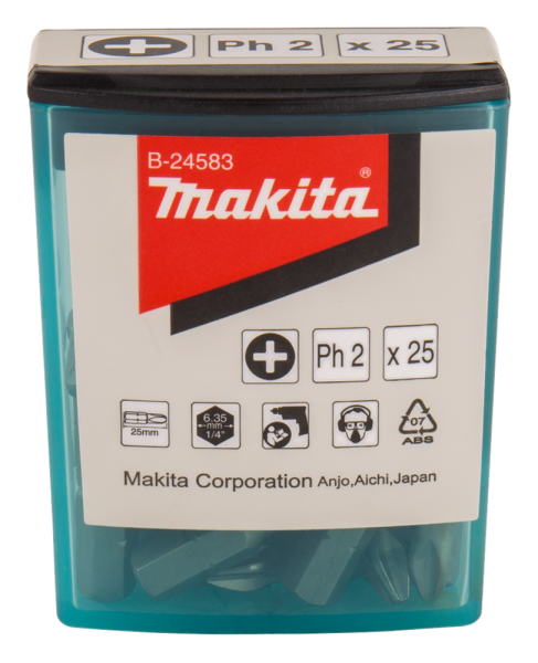 Makita B-24583 Schroefbit PH2x25mm 25 Stuks - Detailed view of the product