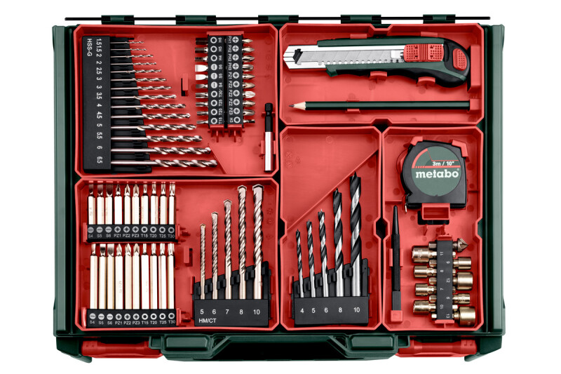 Metabo SB 18 Set Mobile Workshop 18V Li-ion Accu Klopboor-/schroefmachine Set (2x 2.0Ah Accu) In Koffer Incl. 78-Delige Accessoiresset - Detailed view of the product
