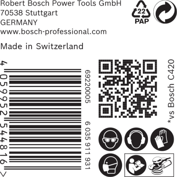 Bosch 2608901143 EXPERT Schuurvel C470 Best For Wood And Paint - 150mm - K240 - Multiperforatie (50st) - Detailed view of the product