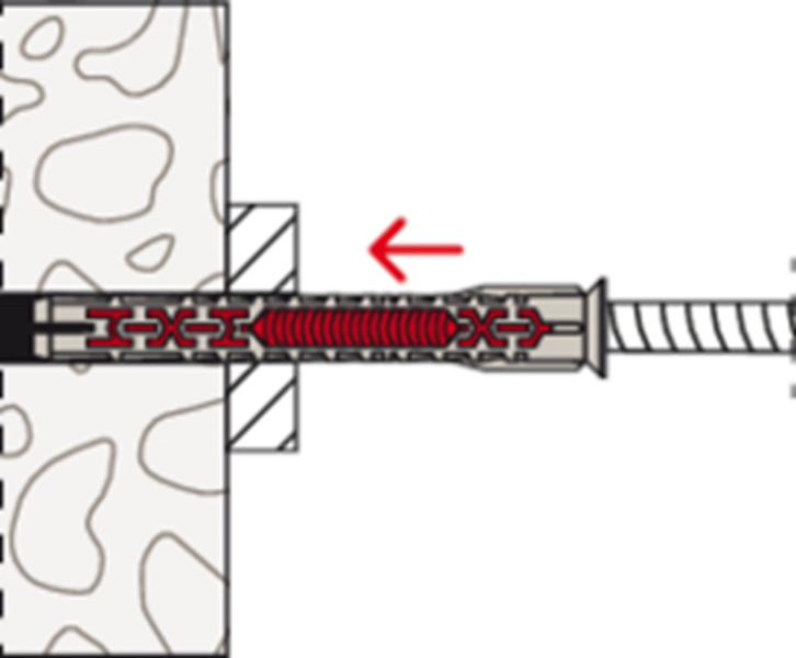 Fischer 562157 Constructieplug DuoXpand - TX40 - 10.0 X 120mm - Verzonken Kop - Voldraad - Verzinkt (50st) - Detailed view of the product
